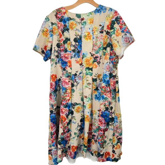 Signature By Robbie Bee Floral Print Short Sleeve sucba knit Dress 3X plus - Picture 8 of 9
